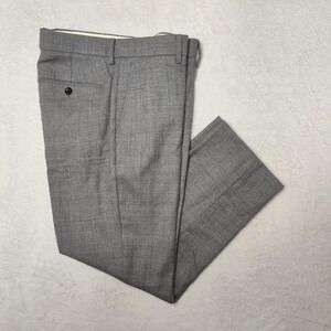 JCrew Dress Pants Mens 33x27 Gray Flat Bowery Slim Wool Business Office Formal